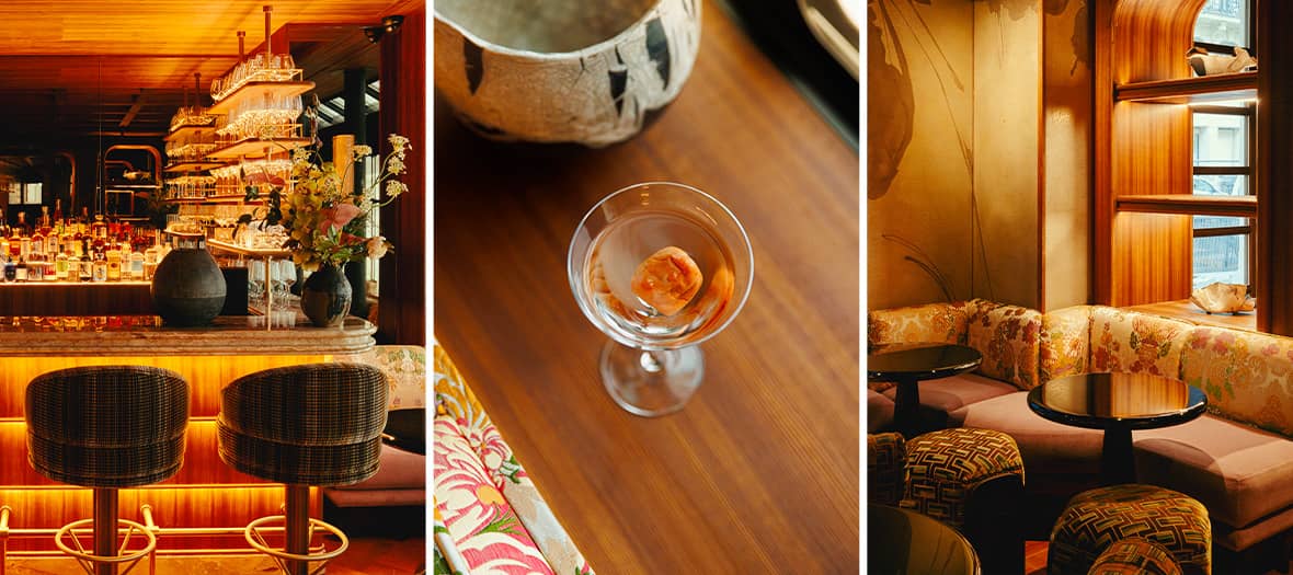 Bar du boutique-hôtel Hana à Paris, cadre intimiste et inspiration japonaise pour des cocktails raffinés.