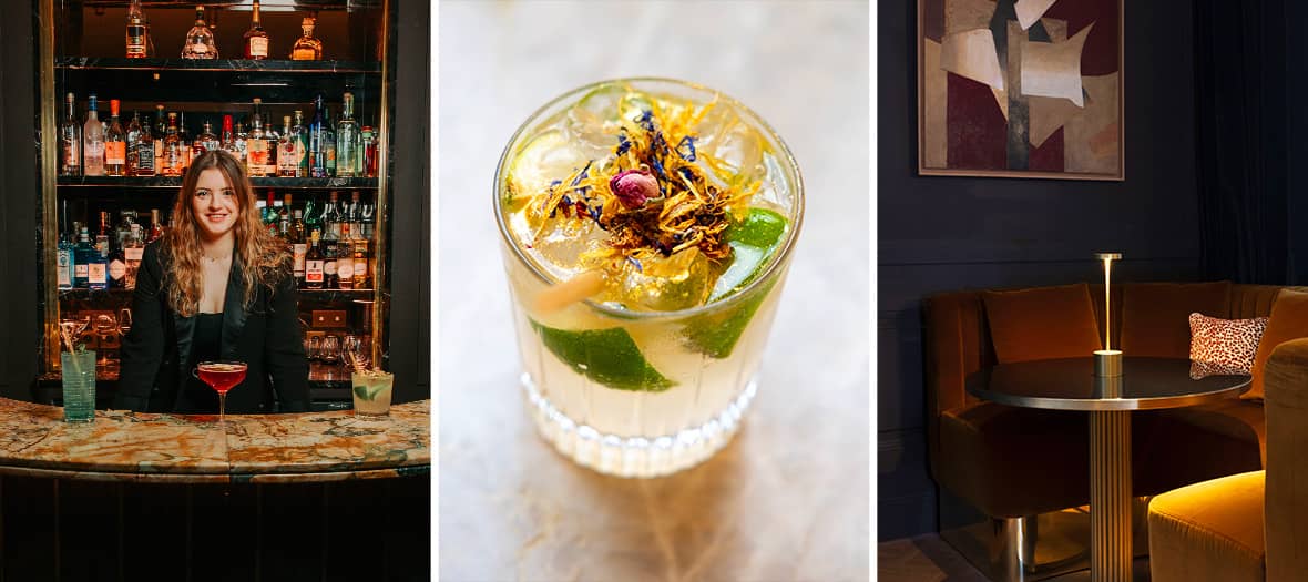 Bar verdoyant de l’Hôtel Les Jardins du Faubourg à Paris, idéal pour savourer un cocktail sous la verrière.