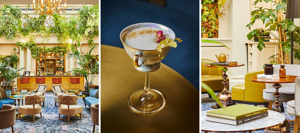 Bar L’Officine de l’Hôtel du Louvre, cadre lumineux et mixologie contemporaine dans un décor sophistiqué.