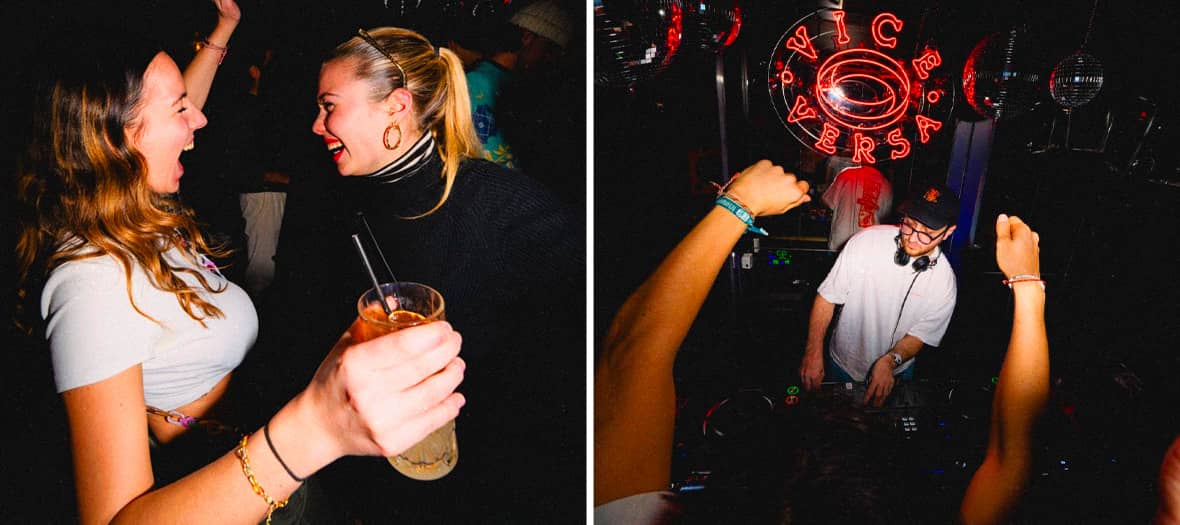 Soir&eacute;e anim&eacute;e au club Vice Versa &agrave; Paris avec DJ et piste de danse.