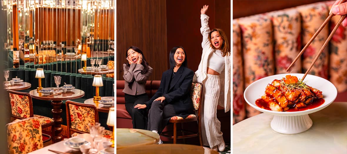Ambiance raffinée du restaurant chinois Red Katz à Paris avec une décoration élégante, l’équipe du lieu et un plat signature gastronomique servi dans un décor fleuri.