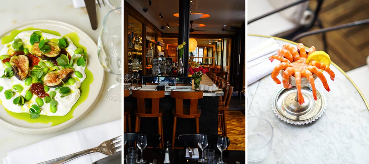 Burrata crémeuse aux figues rôties et fèves edamame au restaurant Le Sand Paris 1er