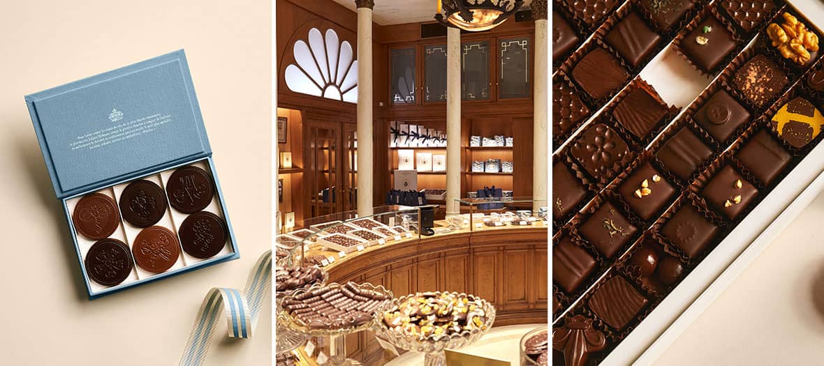 Chocolats fins de la maison Debauve & Gallais, chocolaterie historique fondée en 1800 à Paris