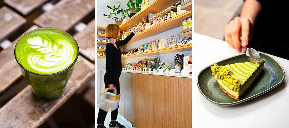 Umami Matcha Café à Paris, concept store et café dédié au matcha avec une sélection de thés et desserts japonais.