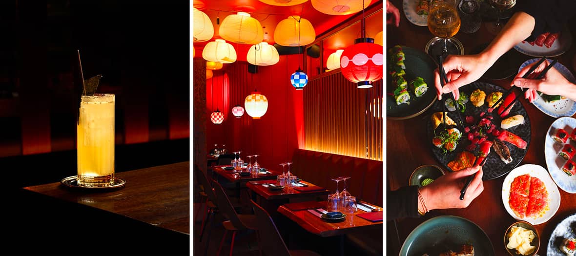 Ambiance japonaise et sushi rolls revisités chez Blueberry, restaurant japonais tendance à Paris.
