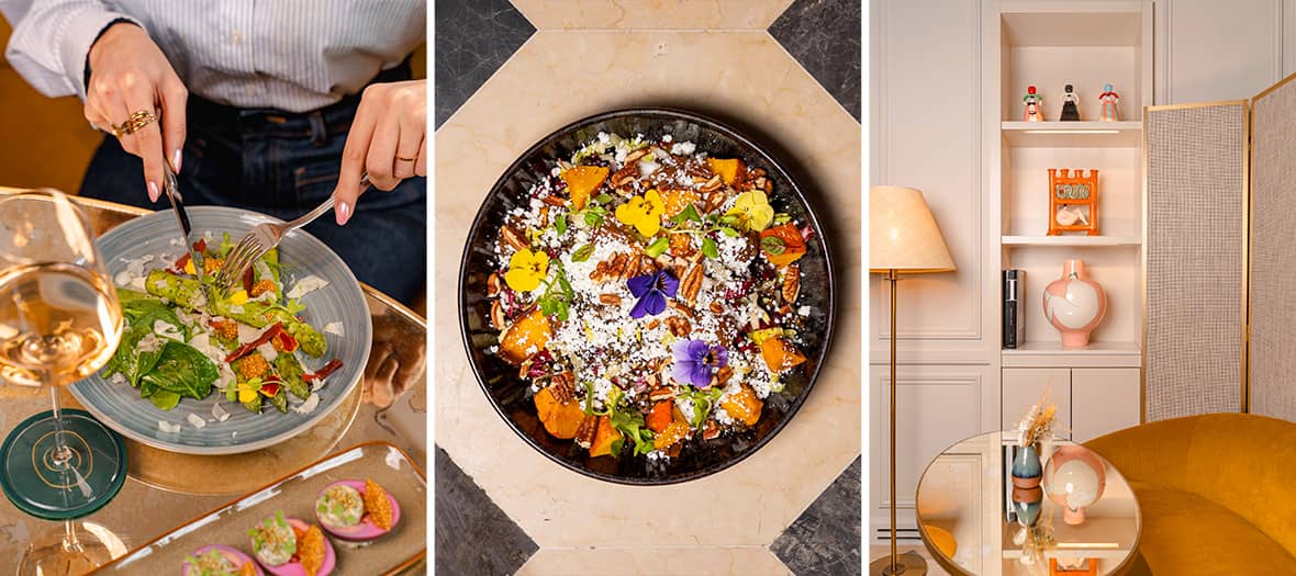 Cuisine saine, salle lumineuse et salades équilibrées chez Café 52 à Paris.