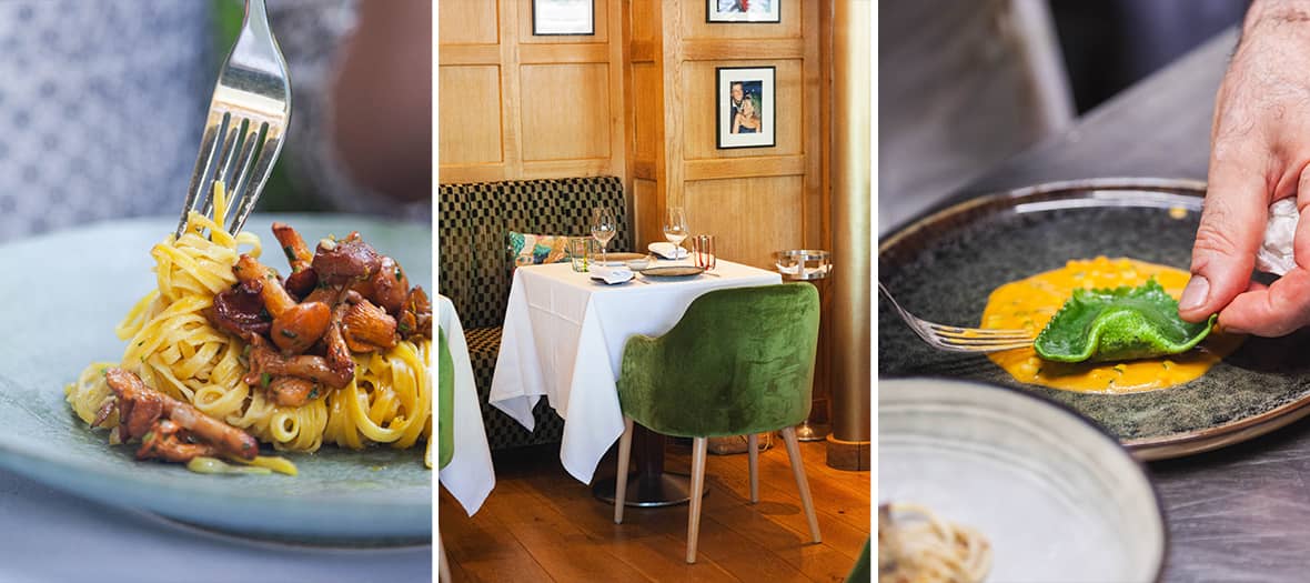 Plat raffiné de Penatti à Paris, restaurant italien haut de gamme avec décoration élégante.