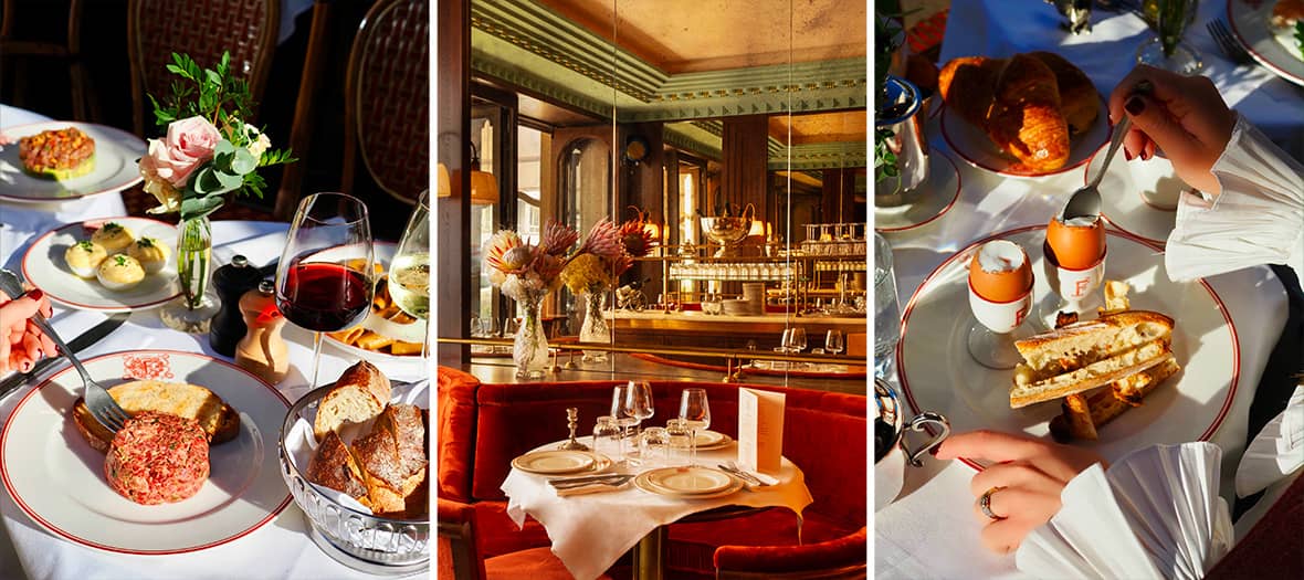 Salle élégante du restaurant Maison François 1er à Paris, idéale pour un déjeuner professionnel