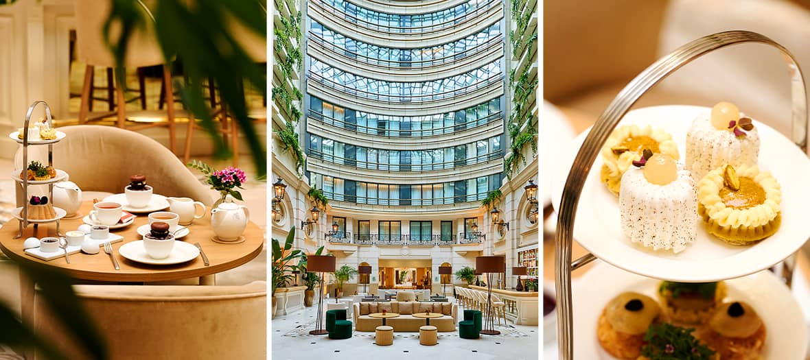 Afternoon tea au Grand Hôtel Intercontinental Paris, cadre lumineux et gourmandises sur assiettes raffinées.