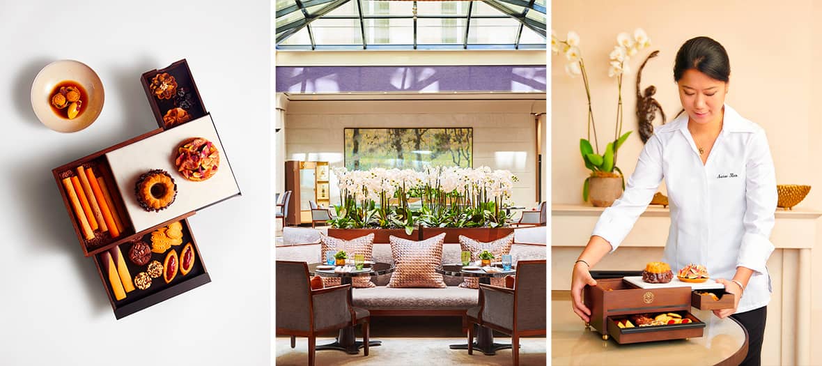 Desserts et biscuits raffinés du tea time au Park Hyatt Paris, alliance parfaite de gastronomie et d’élégance.