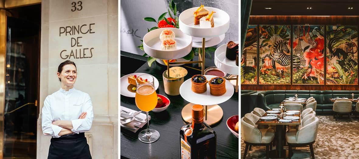 Expérience tea time au Prince de Galles à Paris, pâtisseries signées par la cheffe pâtissière dans un cadre chic et contemporain.