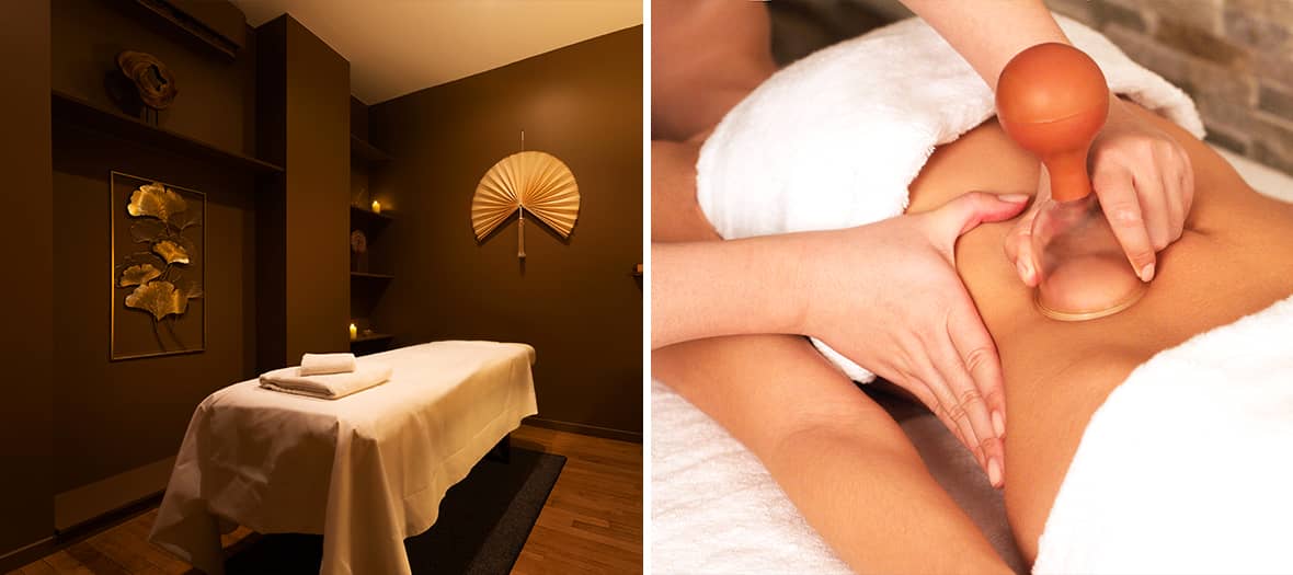 Massage anti-âge Maison Tui Na à Paris avec ventouses et techniques de remodelage du visage.