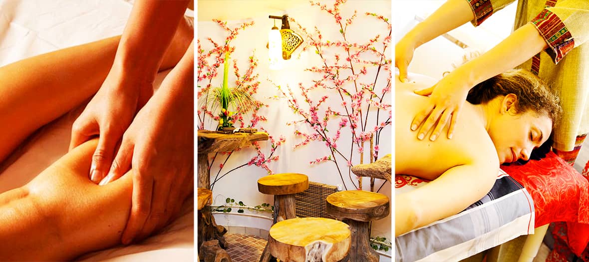 Massage drainant des jambes chez Lanqi Spa à Paris, spécialiste en soins minceur traditionnels chinois.