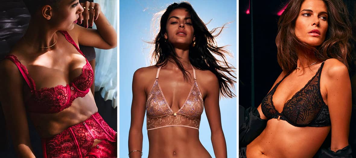 Soutien-gorge Aubade 90D Passion Creole, Dentelle Bleue Iris, Push-up Avec Armature - Neuf étiqueté