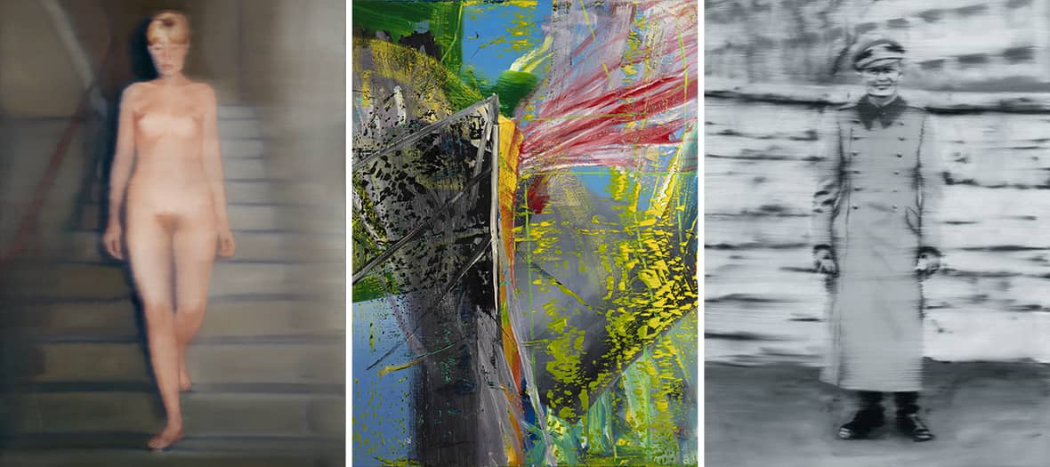 Œuvres de Gerhard Richter exposées à la Fondation Louis Vuitton à Paris.