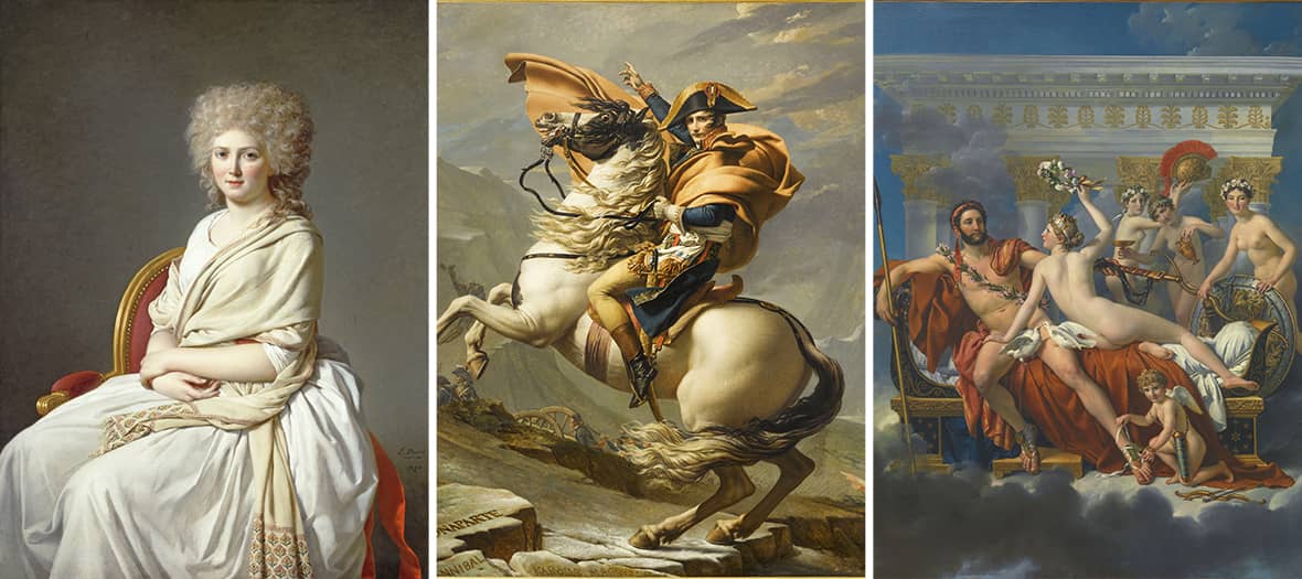 Tableaux de Jacques-Louis David présentés au musée du Louvre à Paris.