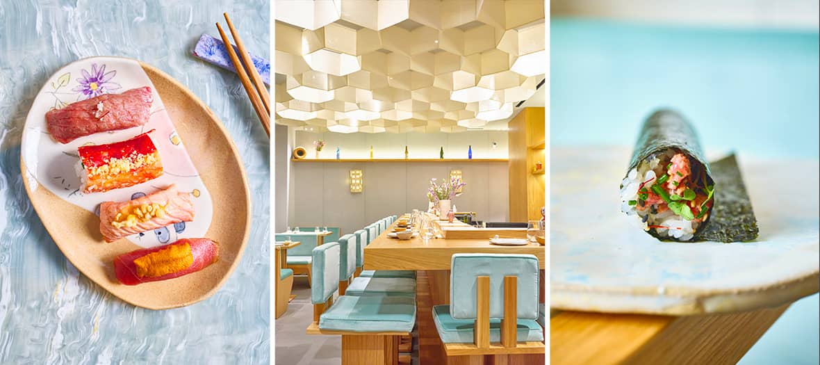 Hando à Paris, restaurant japonais spécialisé dans les handrolls au poisson frais et ingrédients raffinés.