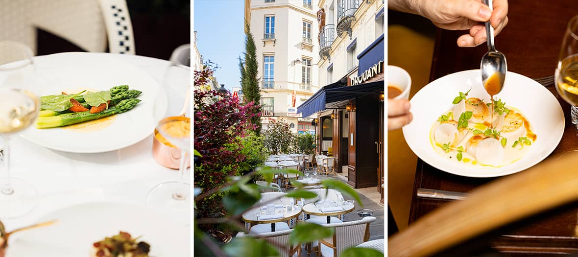 Terrasse élégante du restaurant Drouant dans le 2e arrondissement de Paris