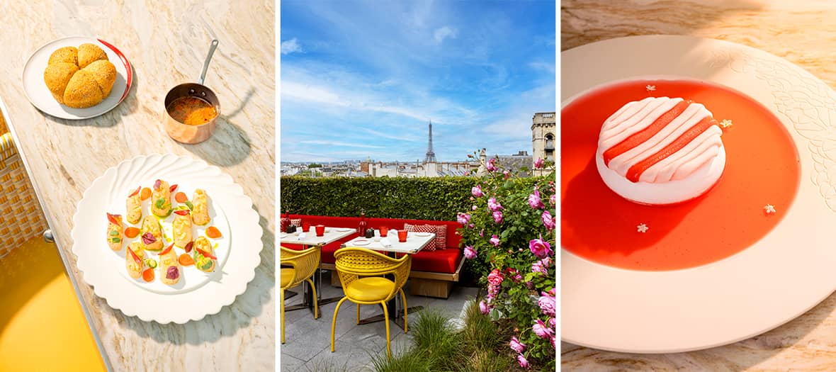 Assiette gastronomique et terrasse éphémère du Cheval Blanc Paris pour l’été 2025