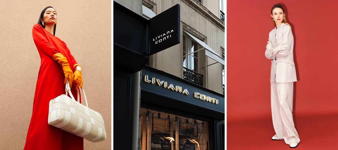 Devanture de la boutique Liviana Conti à Paris, prêt-à-porter italien moderne et minimaliste