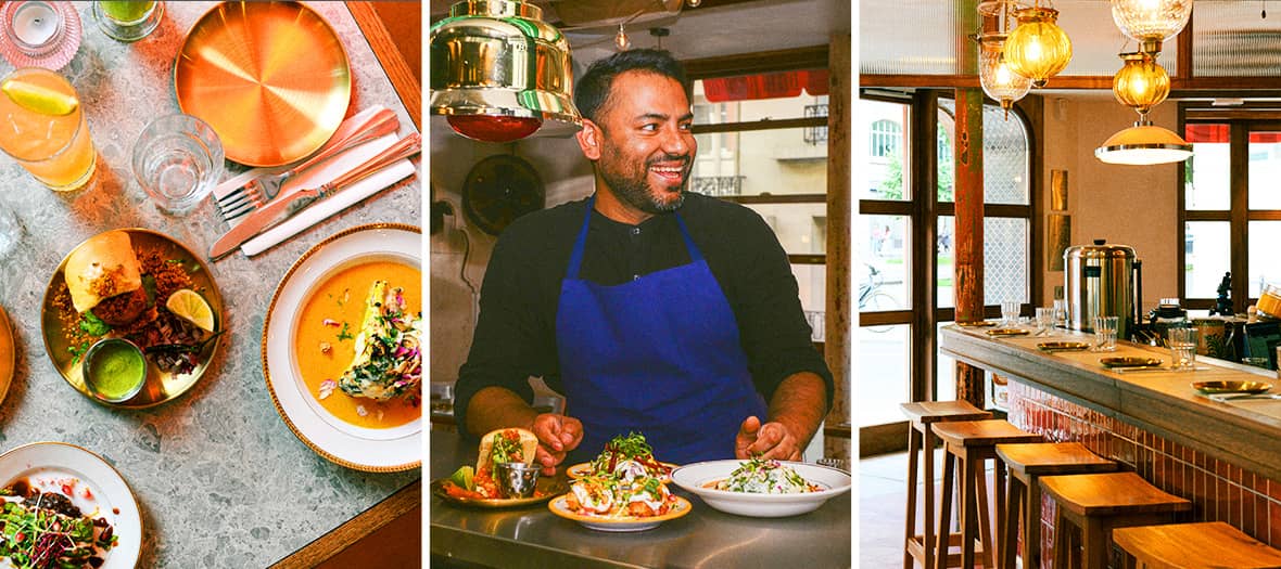 Ambiance conviviale du restaurant indien Delhi Bazaar à Paris, avec le chef Bangladais Eqbal Hossain et ses plats colorés et épicés.