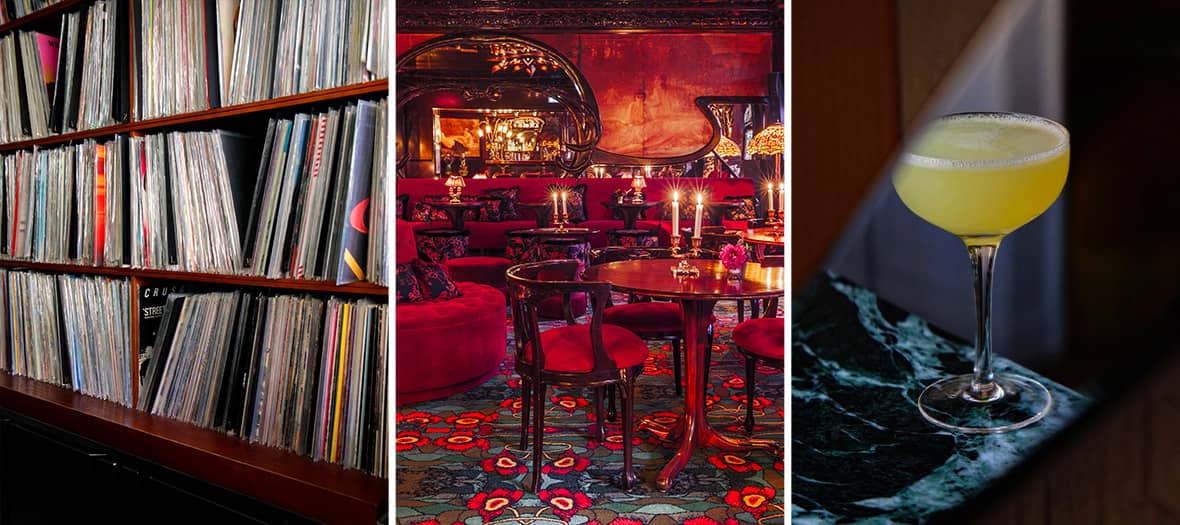 Bar à cocktails tendance à Paris avec déco vintage, vinyles et ambiance feutrée