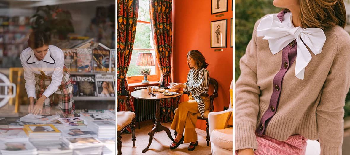 Intérieur du studio de mode Maria de la Orden dans le 16e arrondissement de Paris.