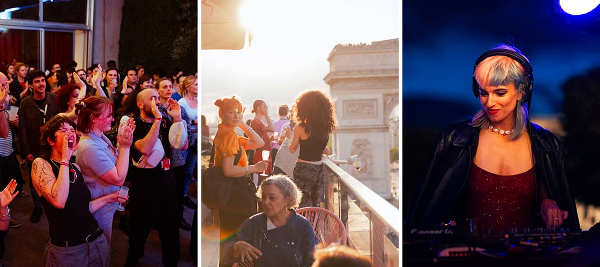 Soirée cinéma et DJ set sur les toits de Paris dans le cadre du Champs-Élysées Film Festival.