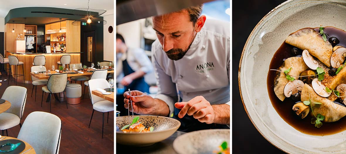 Chef de l’Anona en pleine création culinaire dans ce restaurant durable du 17e arrondissement.