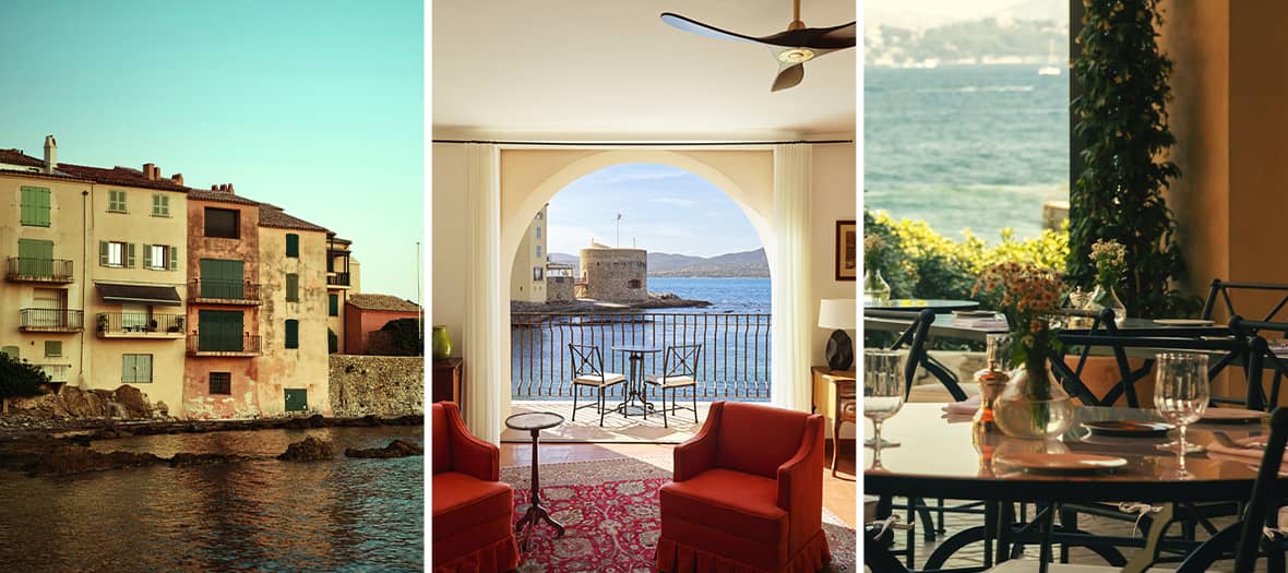 Vue sur le Golfe de Saint-Tropez depuis l'hôtel La Ponche, ambiance provençale et intimiste.