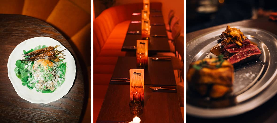 Plats gastronomiques et ambiance feutr&eacute;e du restaurant Stock &agrave; Paris 75002, cuisine contemporaine dans le quartier du Sentier.