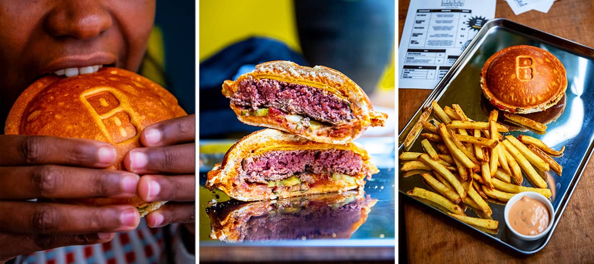 Burger artisanal saignant et frites maison chez Disco Burger &agrave; Paris