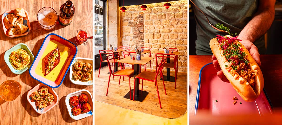 Hot-dog gourmet servi chez Ote, spot street food &agrave; Paris