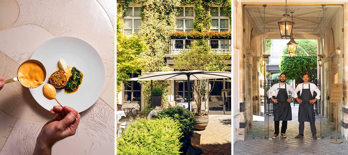 La terrasse du Pavillon de la Reine Place des Vosges à Paris