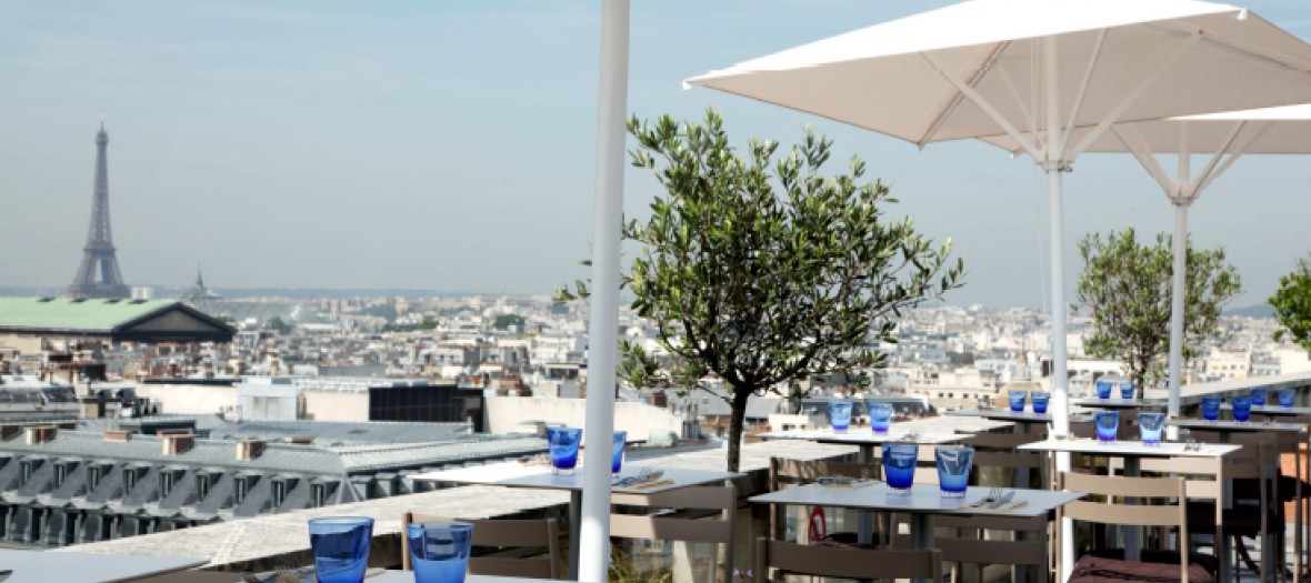 A bento afternoon tea on the terrace of the trendy Galeries Lafayette
