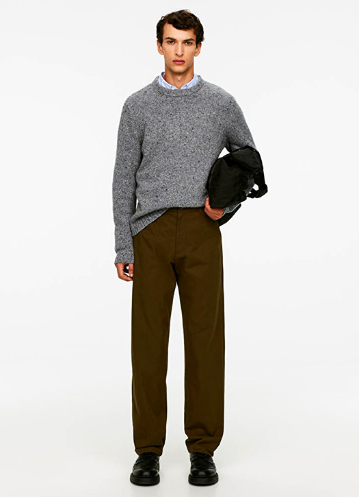 pantalon droit marron
